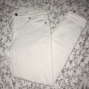 J Crew Factory 9” High Rise Skinny Jeans in White